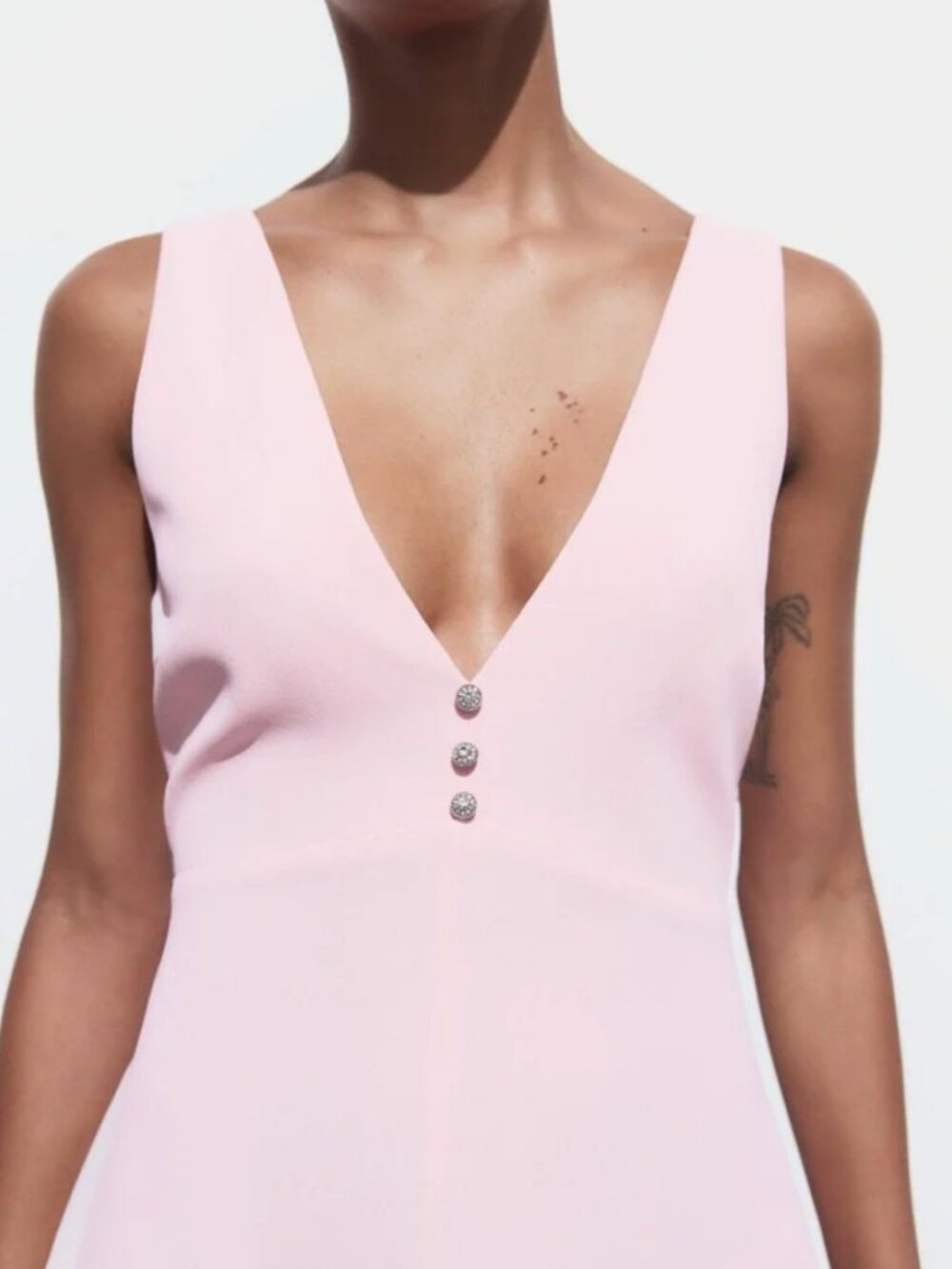 Zara Jewel Button Pinafore Mini Dress - Picture 3 of 10